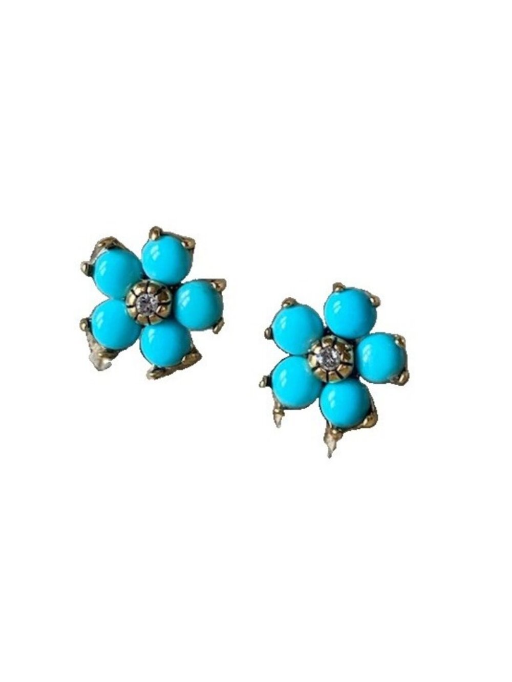 Vintage MMA Metropolitan Museum Of Art Turquoise Floral Flower Earrings